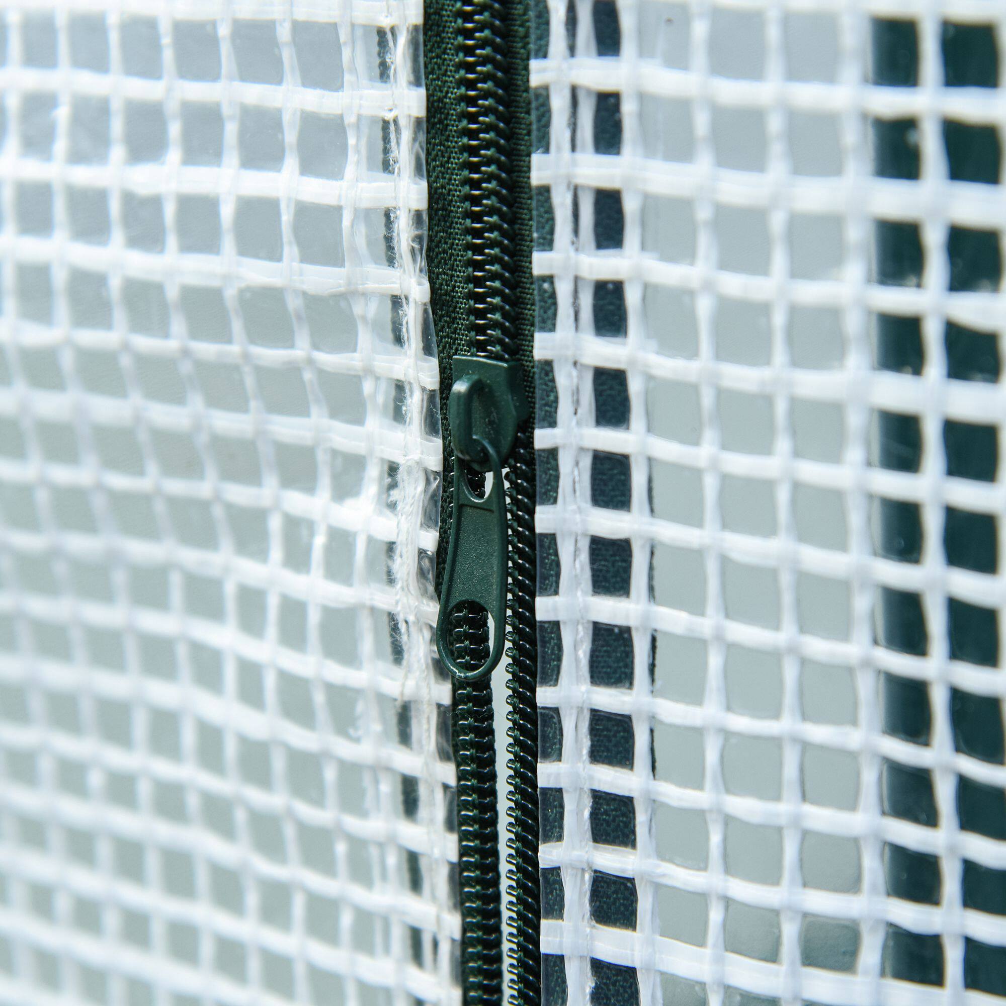 Alt View 7. Outsunny - 5' x 4' x 7' Outdoor Lean to Greenhouse, Walk-In Green House Plant Nursery with Roll-up Window, PE Cover.