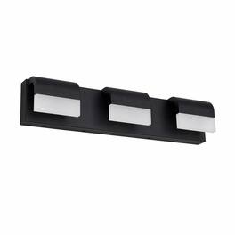 RYHNUYNE - 3‑Light Matte LED Bathroom Vanity Light, Modern Vanity Mirror Light for Bathroom Mirror - Black