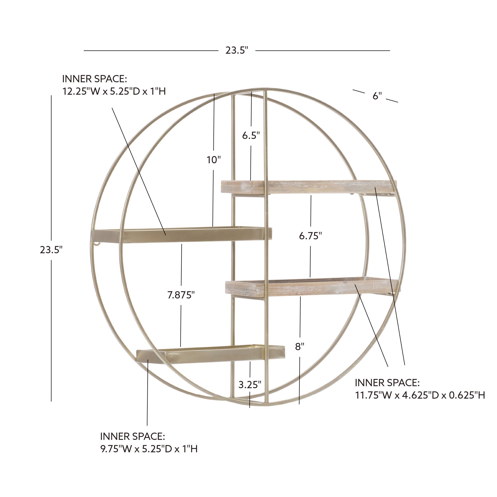 Alt View 13. Linon Home Décor - Dormody Round 4-Shelf Wall Storage - Gold.