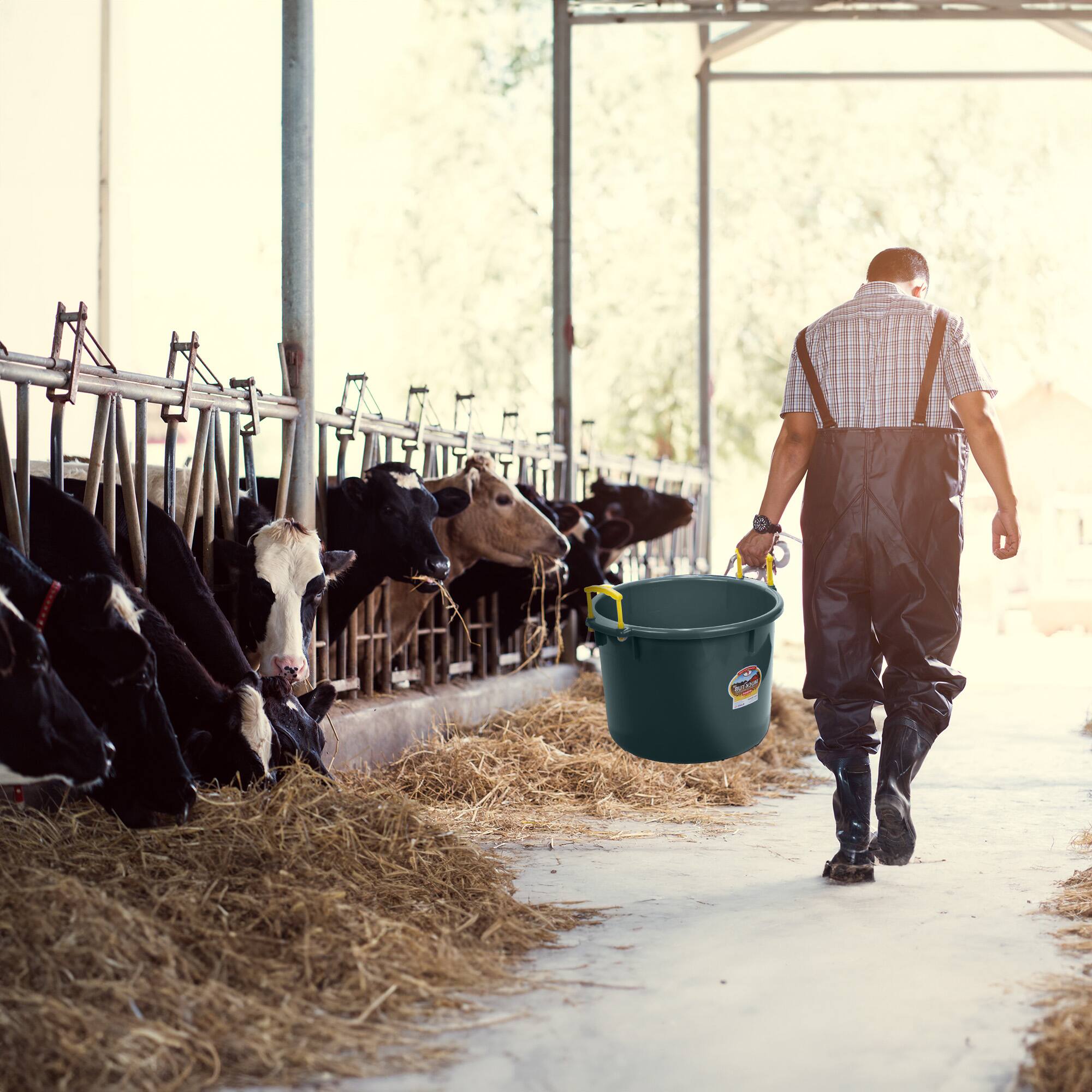 Alt View 3. Little Giant - Little Giant 40 Quart Durable and Versatile Utility Muck Tub w/Handles, Green.