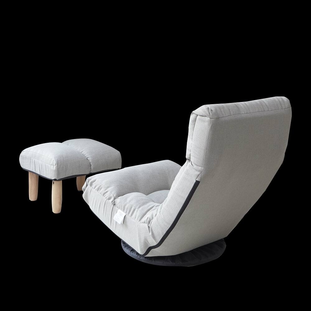Alt View 8. Loheer - Loheer Adjustable Floor Chair Japanese Lazy Sofa Reclining Chair with Footrest Grey - Grey.