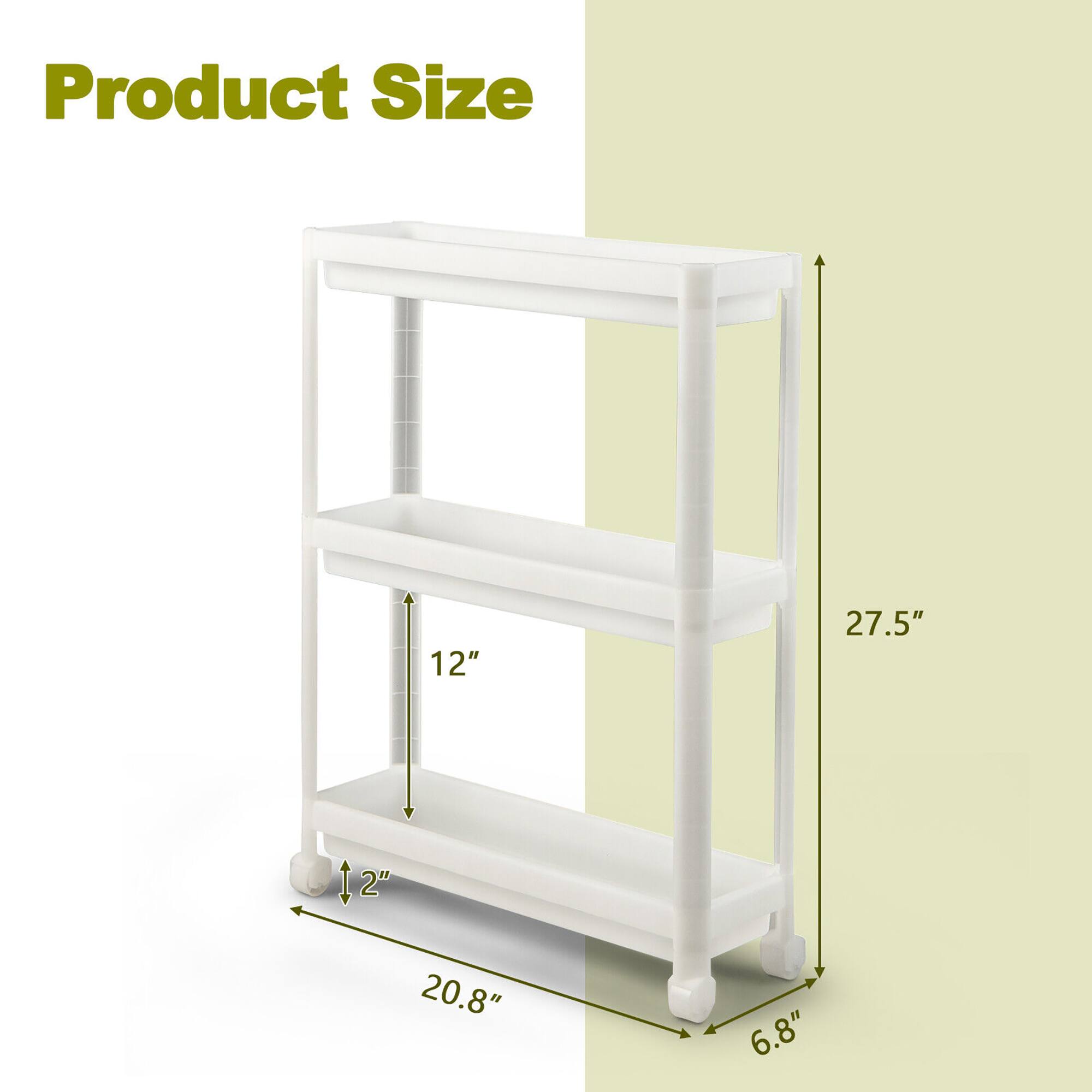 Product Size  
27.5" (Height)  
20.8" (Width)  
12" (Depth)  
6.8" (Shelf Depth)  
2" (Leg Width)