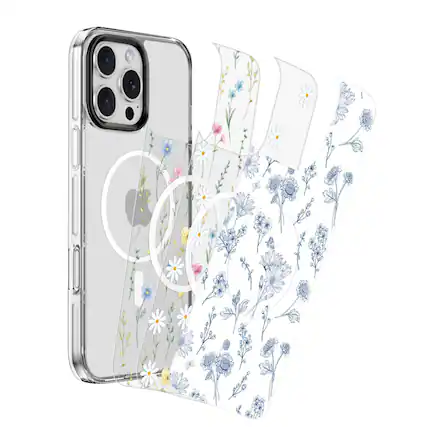 Front. SaharaCase - Inspire Series Case with Swappable Floral Design - iPhone 16 Pro - Floral - Floral.