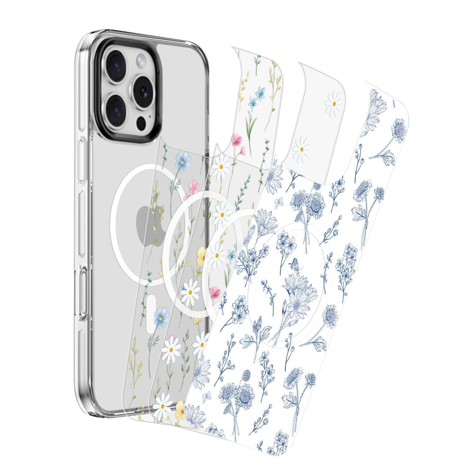 Front. SaharaCase - Inspire Series Case with Swappable Floral Design - iPhone 16 Pro - Floral - Floral.