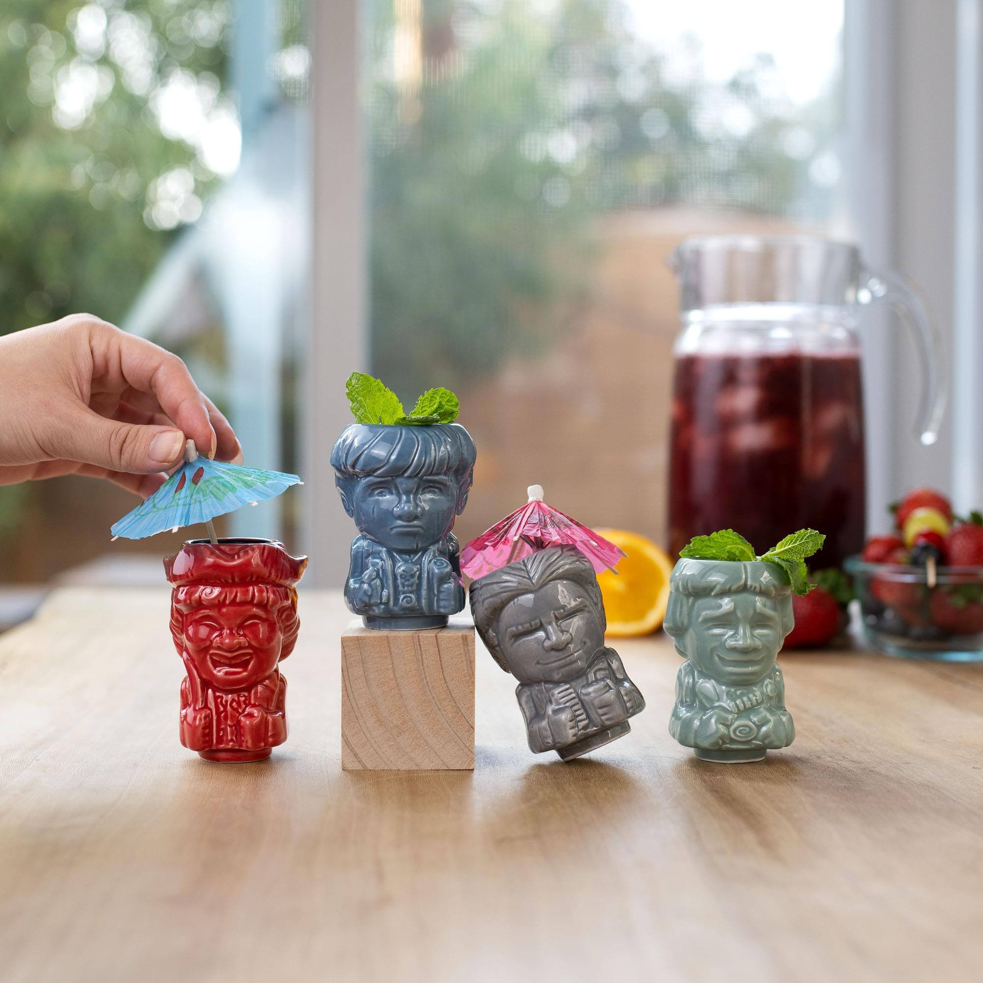 Alt View 3. ThinkGeek - Geeki Tikis The Goonies Mini Muglet 4-Pack | Mikey, Data, Chunk, Mouth - Red.