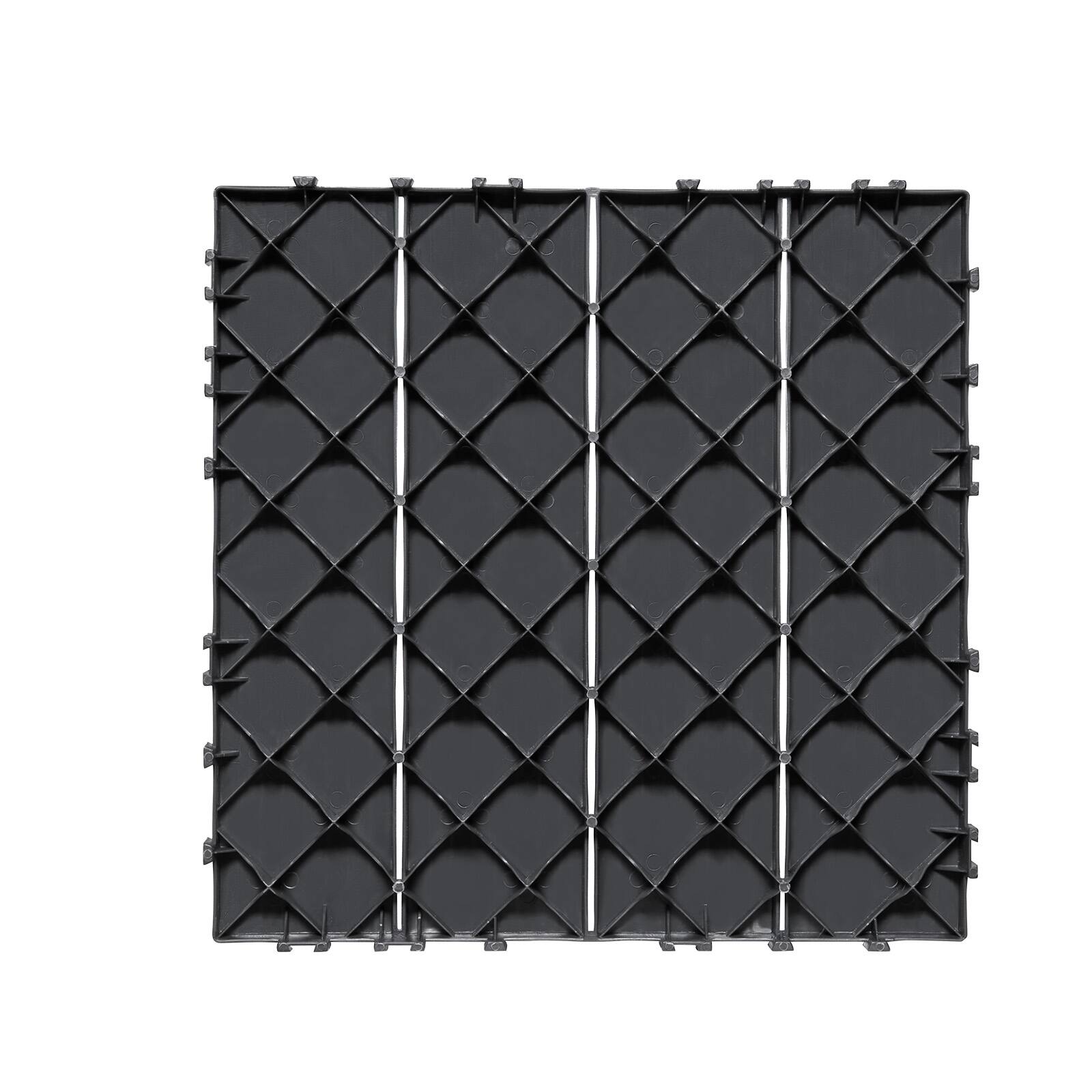Alt View 5. VEVOR - Interlocking Deck Tiles, 10 Pack,12"x12" 10 sq. ft Plastic Waterproof Outdoor Flooring All Weather Use, Patio Floor - Dark Grey.