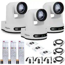 3 x PTZOptics Move 4K PTZ Camera with 12x Optical Zoom (White) (PT12X-4K-WH-G3)
