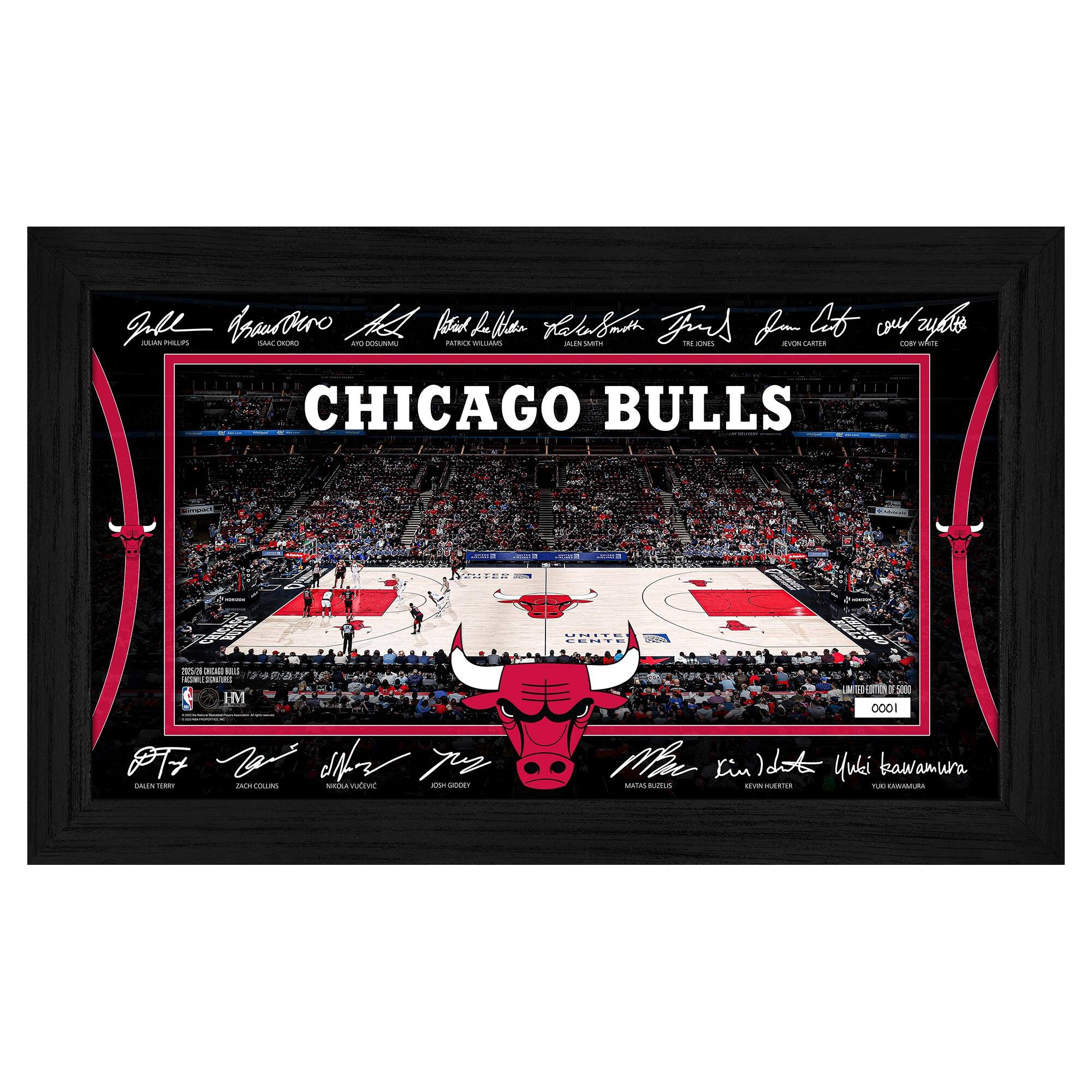 Chicago Bulls 2025 Signature Court Framed Picture