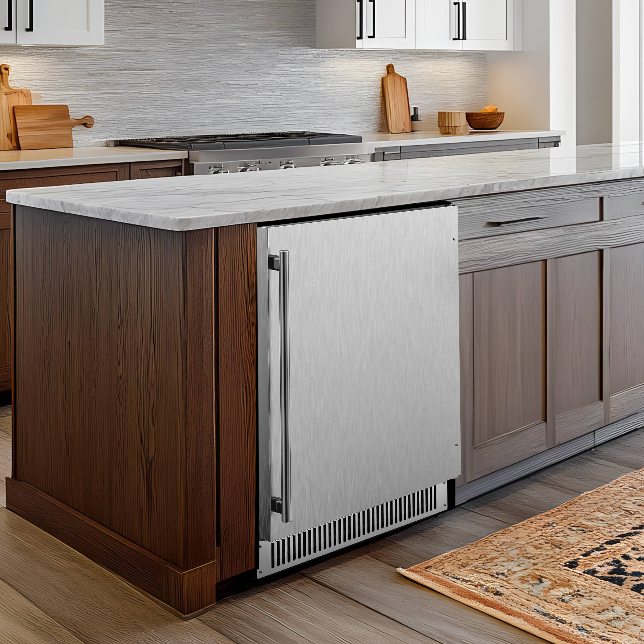 Back. Coolski - Coolski Outdoor Refrigerator  24 Inch Under-Counter Beverage Fridge 180 Cans Built-In or Freestanding - Sliver.