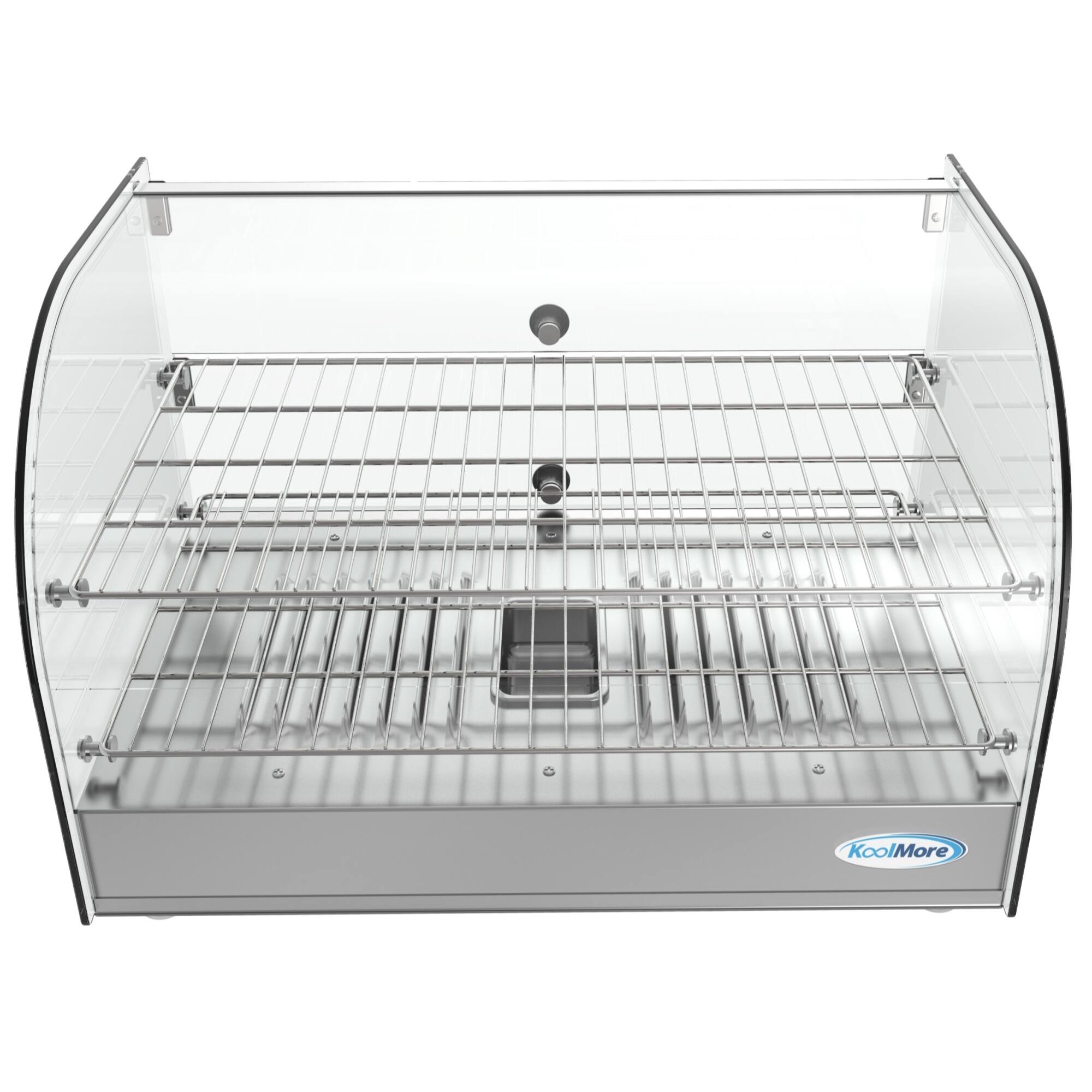 Left. Koolmore - 22 in. Curved Glass Countertop Display Warmer, 1.5. cu. ft., HDC-1.5C. - Silver.