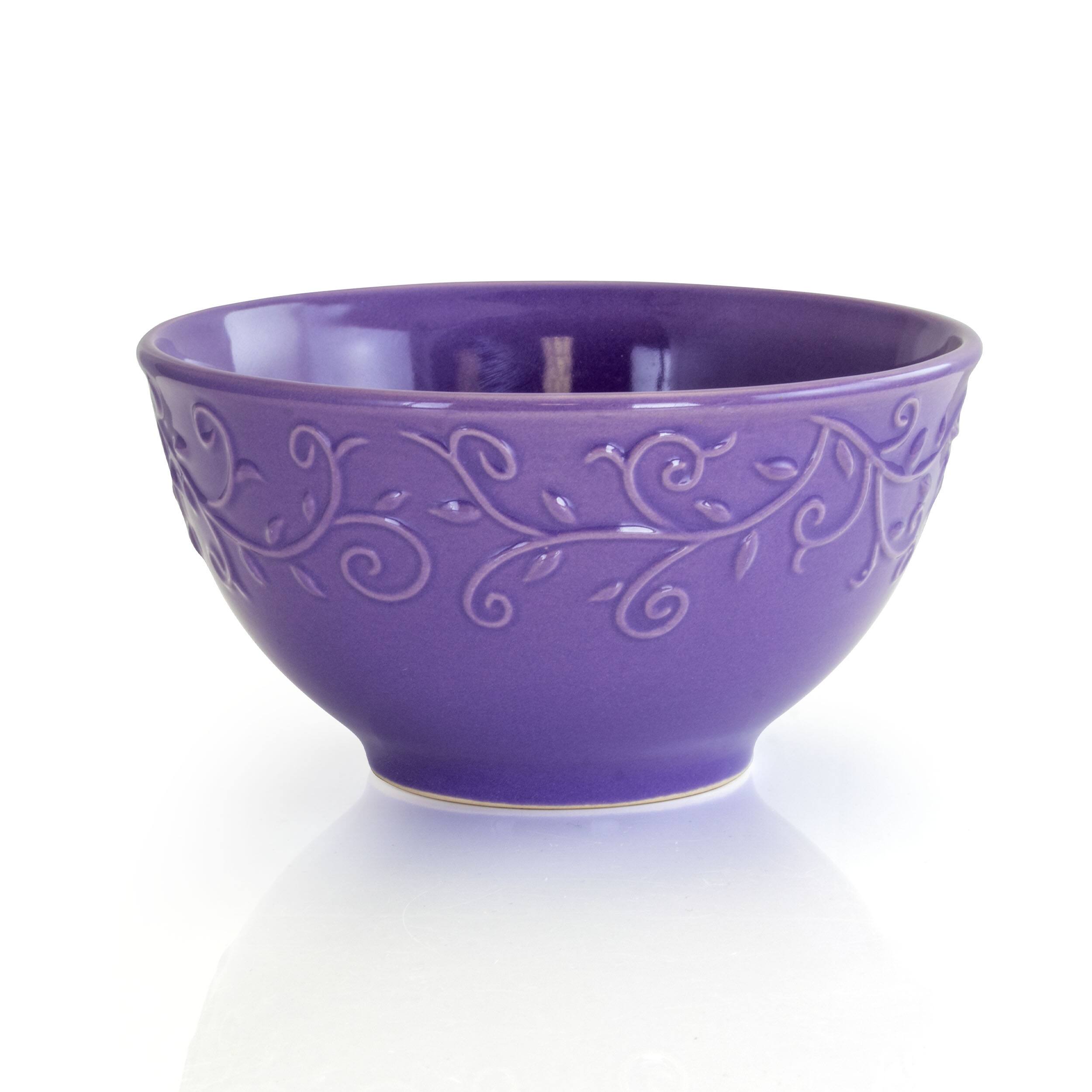 Alt View 3. Elama - Elama Lilac Fields 16-Piece Dinnerware Set - Lavendar.