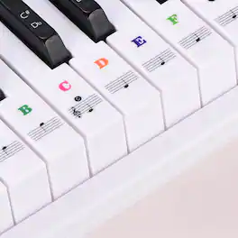 Unique Bargains - Piano Keyboard Stickers for 88/61/54/49 Keys Removable Piano Keyboard Letters Notes Label for Beginners - Colorful