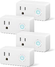 BN-LINK - WiFi & Bluetooth Smart Plug, Heavy Duty Timer Outlet, Alexa & Google Home, No Hub, 4 Pack - White