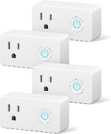 Front. BN-LINK - BN-LINK WiFi & Bluetooth Smart Plug, Heavy Duty Timer Outlet, Alexa & Google Home, No Hub, 4 Pack - White.