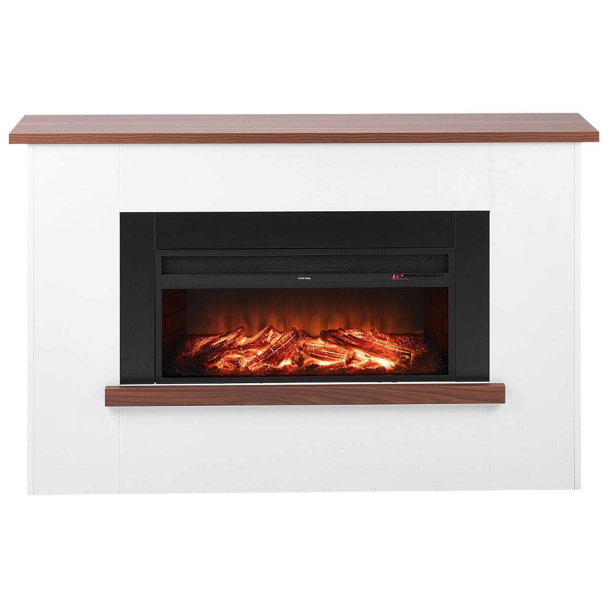 Alt View 1. Loheer - Loheer 65.5 inch freestanding electric fireplace with mantel 1500W - Black White.