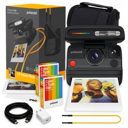 Polaroid - Flip Camera + Color Film Bundle (8 photos) + More - Black