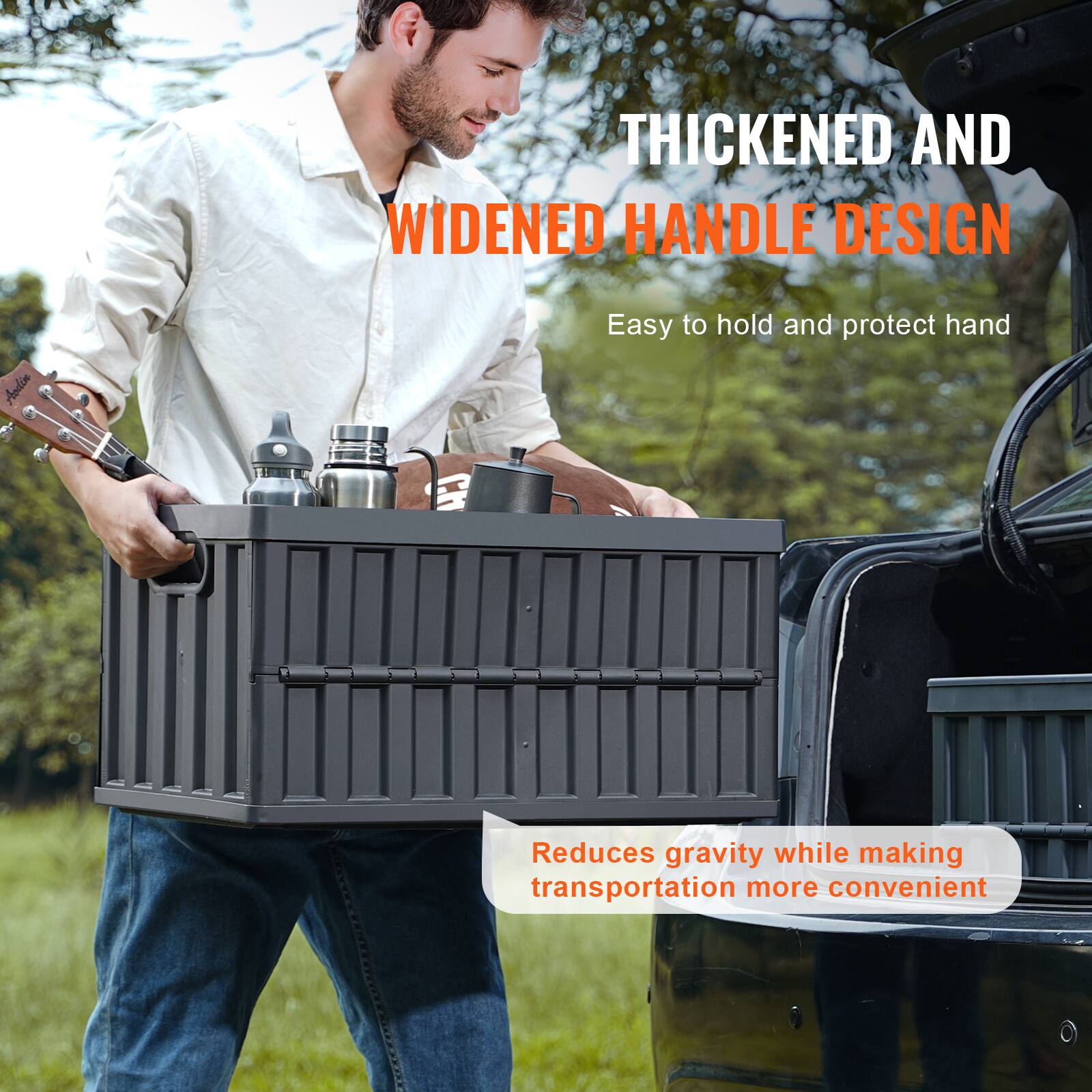 THICKENED AND WIDENED HANDLE DESIGN  
Easy to hold and protect hand  
Reduces gravity while making transportation more convenient