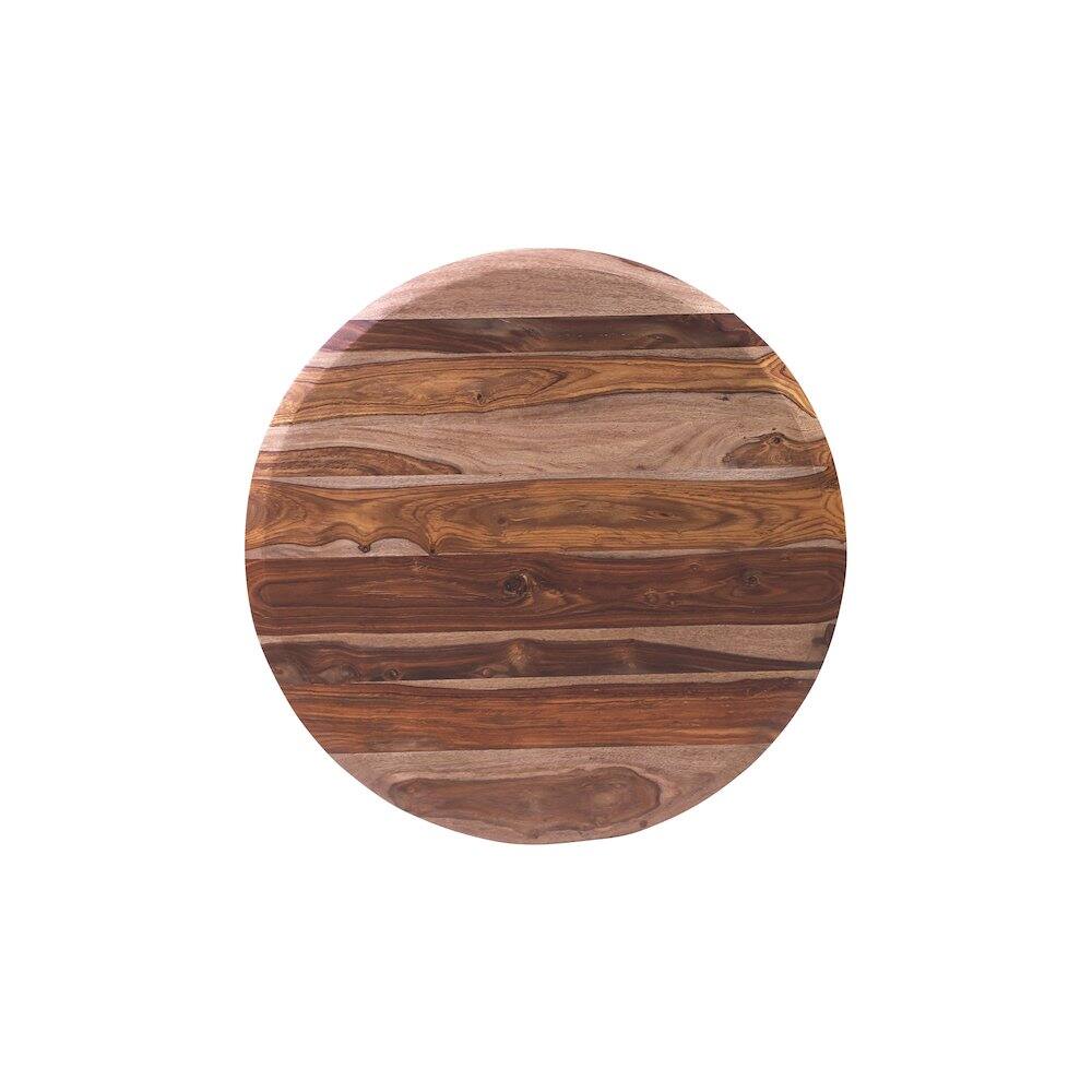 Angle. Porter Designs - Sonora Solid Sheesham Wood Round Coffee Table - Brown.
