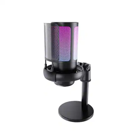 Front. Cluzine - USB Condenser Microphone for Recording Interview Broadcast Podcast Gaming Live Streaming Desktop Mic - Black.