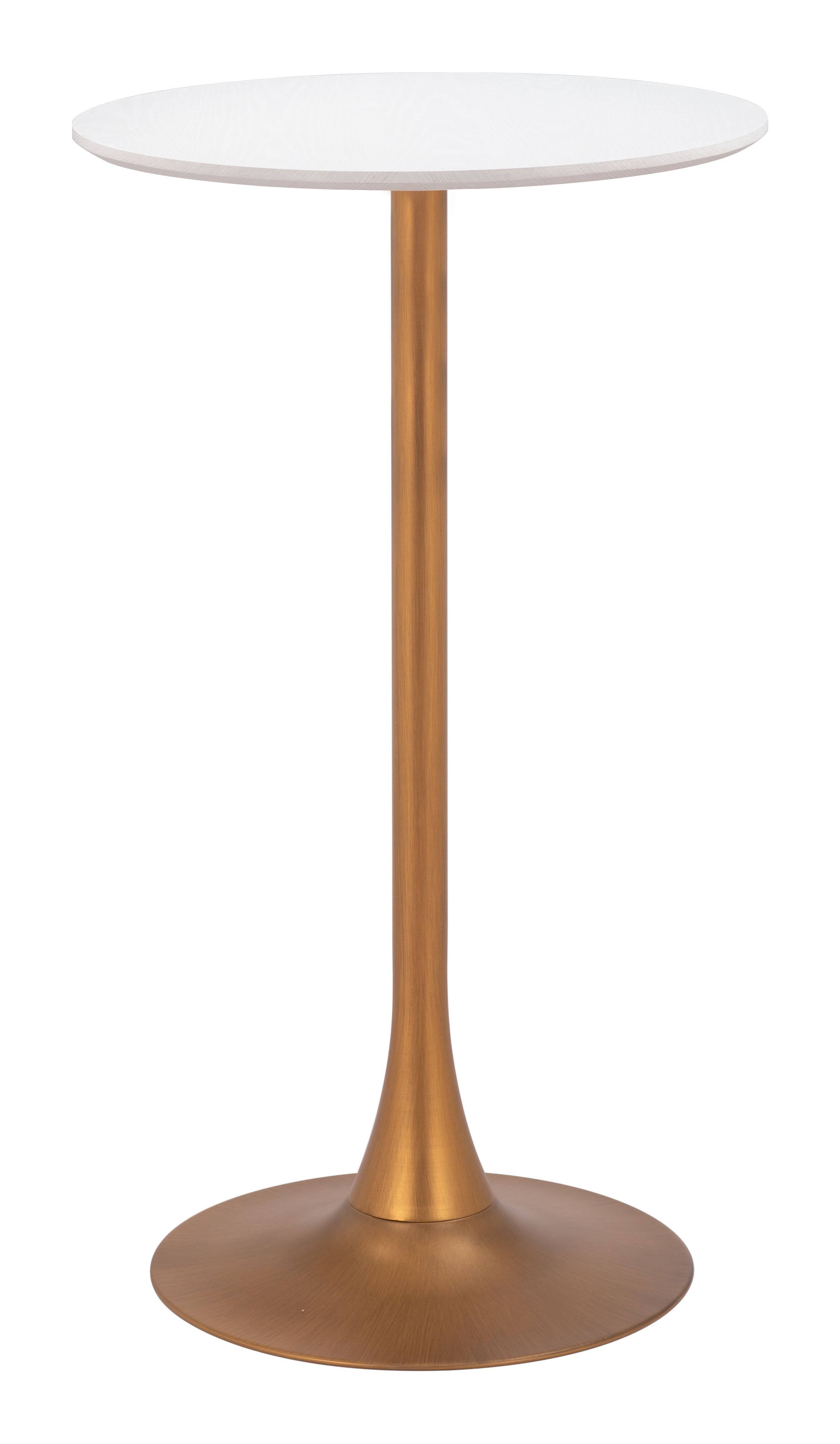 Back. Hivvago - Auray Bar Table White & Gold - White & Gold.