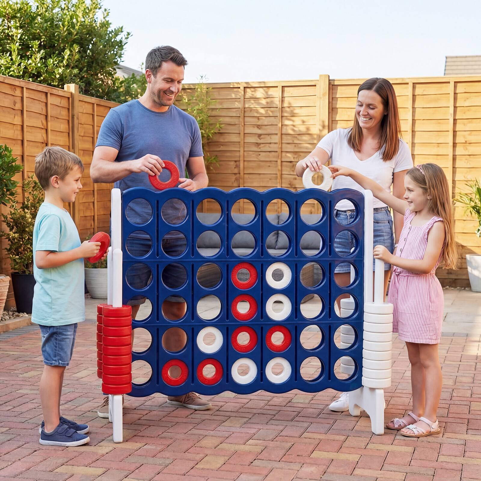 Alt View 1. Costway - Costway Jumbo 4-to-Score 4 in A Row Giant Game Set Indoor Outdoor Adults Kids Family Fun - Blue,White.