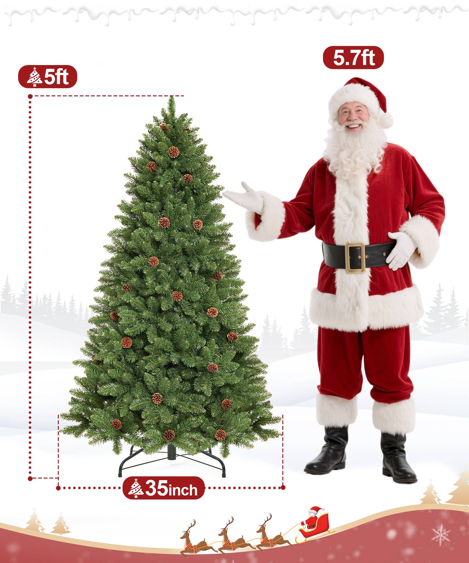 5ft  
5.7ft  
35inch