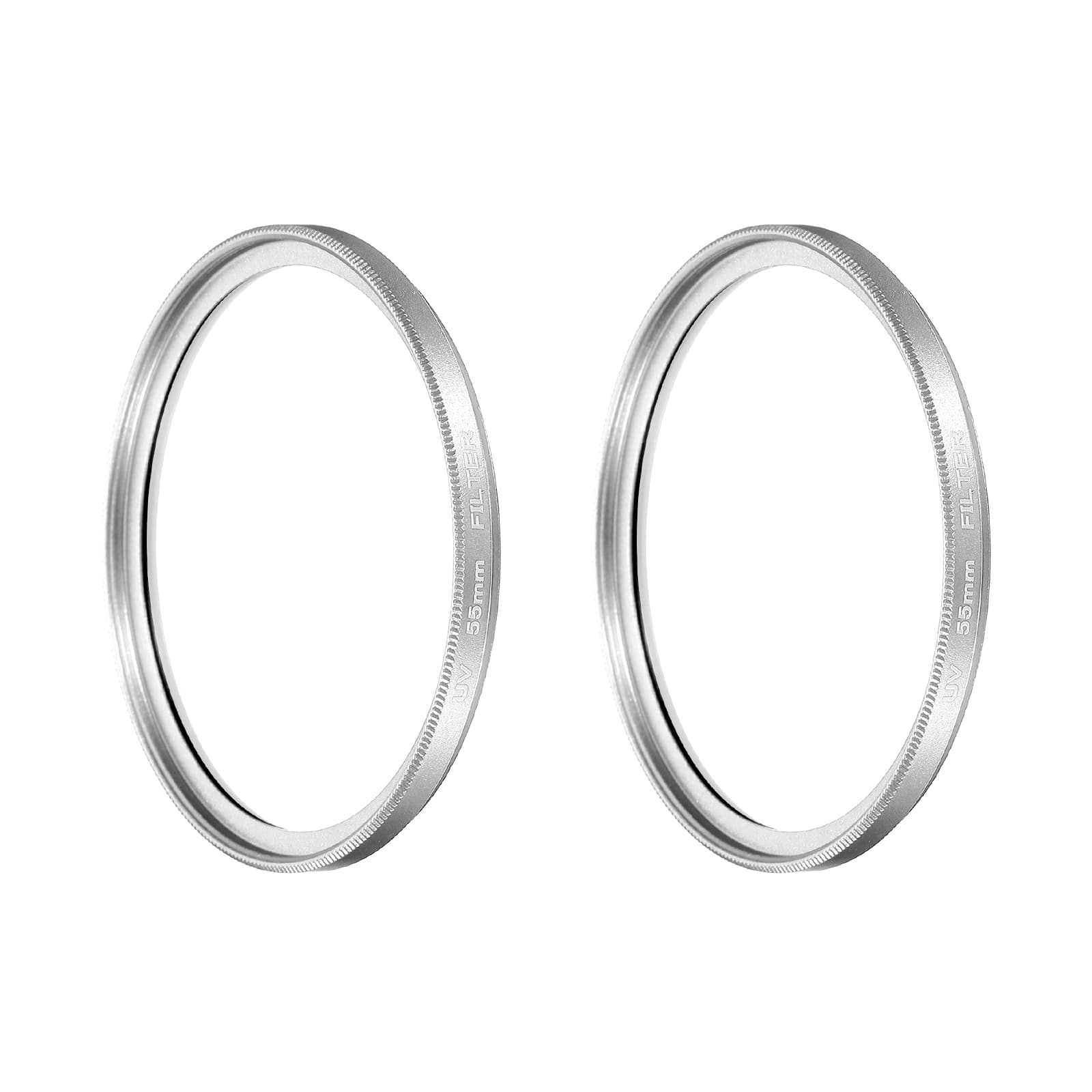 Unique Bargains - 55mm Ultra Slim Lens Filter 2pcs, Multi Coating Aluminum Circular Screw-in Protection for Photography