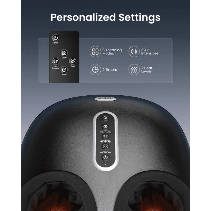 Personalized Settings

- Power
- OD Mode
- Air Intensity
- Tie
- 5 Heat
- 3 Kneading Modes
- 2 Timers
- 3 Air Intensities
- 2 Heat Levels