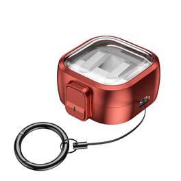 UUCOVER - For Samsung Galaxy Buds4 / Buds4 Pro Shockproof PC Case Supports Wireless Charging Cover with Lock and Ring Strap - Red