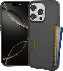 Smartish - iPhone 16 Pro Wallet Case - Wallet Slayer Vol 1 - Protective Slim Card Holder Cover - Black Tie Affair
