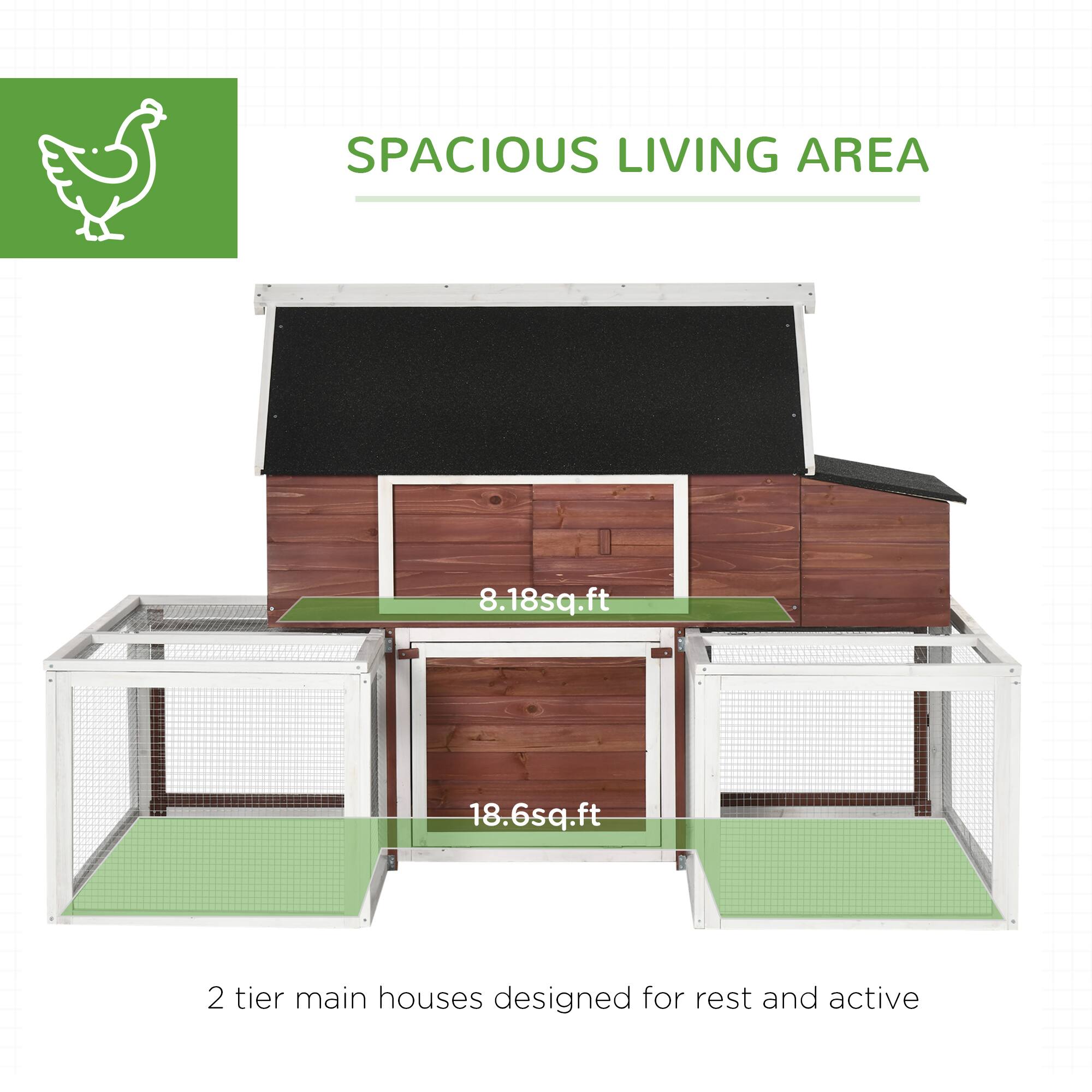 SPACIOUS LIVING AREA

8.18 sq.ft

18.6 sq.ft

2 tier main houses designed for rest and active