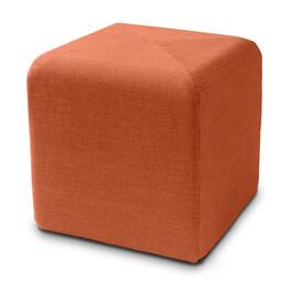 Jaxx - Monroe Square Foam Ottoman with Stain Resistant Performance Fabric, Small (18 x 18) - Canyon Orange
