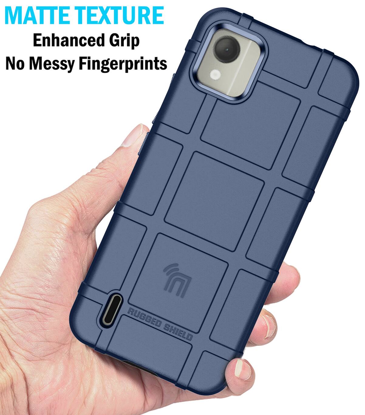 MATTE TEXTURE  
Enhanced Grip  
No Messy Fingerprints  

RUGGED SHIELD