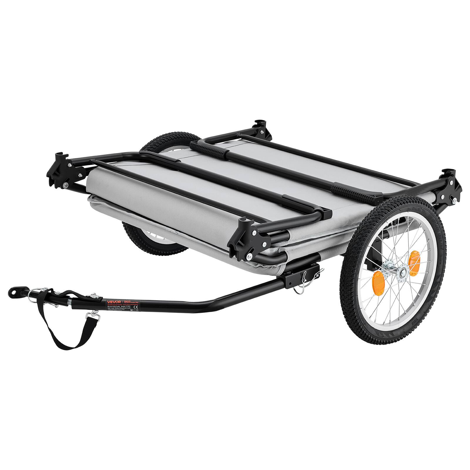 Alt View 5. VEVOR - Bike Camper Trailer Tent 300 lbs Static Load Folding Bicycle Wagon,with 16-Inch Wheels,PU2000 Coating,Carbon Steel Frame - Blue.