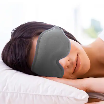 Front. Tooloton - 3D Contoured Sleep Mask for Side Sleepers with Lash Extensions, Adjustable Blackout Eye Shade, Grey - Grey.