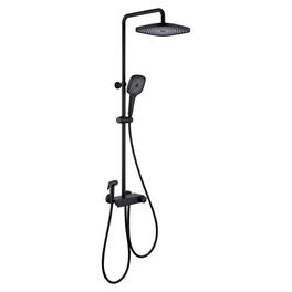 Boyel Living - 3-Spray Patterns with 2.5 GPM 10 in. Wall Mount Dual Shower Heads with Thermostatic Valve and Tub Spout - Matte Black