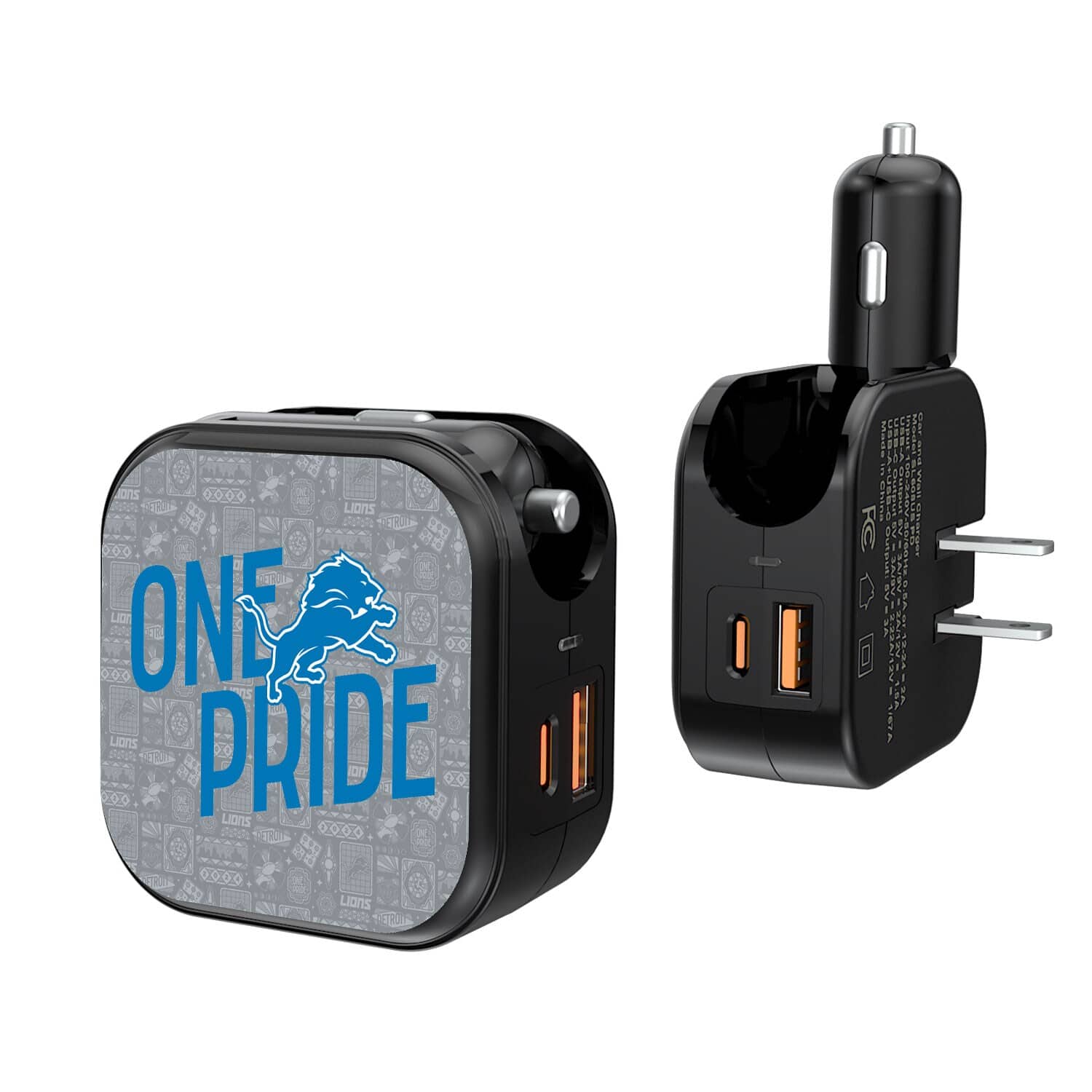 Keyscaper - Black Detroit Lions 2-In-1 USB A/C Charger - Black price history on PriceWatchPro