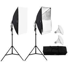 VEVOR - Softbox Lighting Kit, 20" x 28", Professional Softbox with 30W 5500K LED Bulbs, Close to Natural Daylight - Black