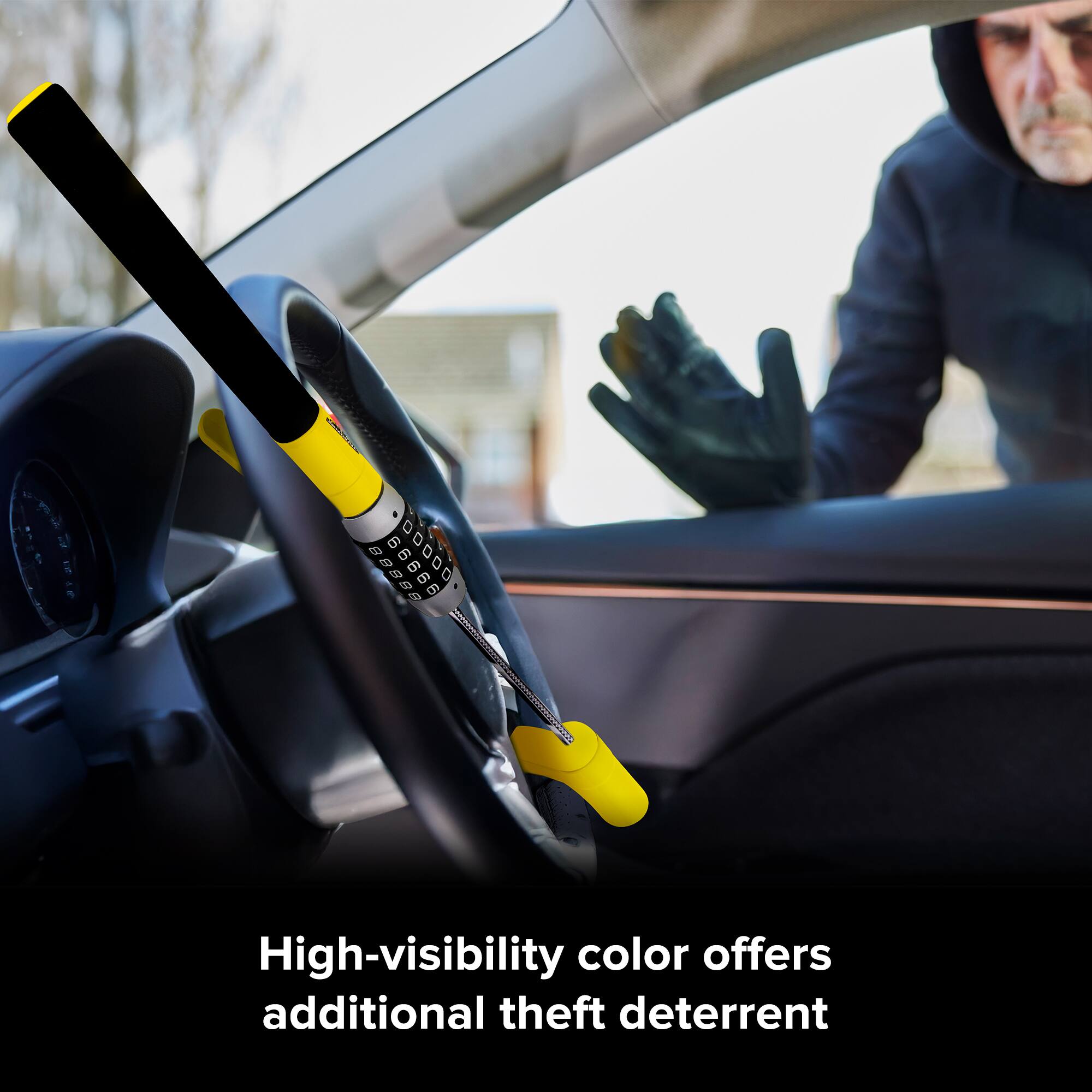 High-visibility color offers additional theft deterrent