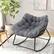 Alt View 4. Costway - 1 PCS Outdoor Rocking Chair Oversized Patio PE Wicker Egg Chair Rattan Lounge Chair - Gray + Mix Gray.