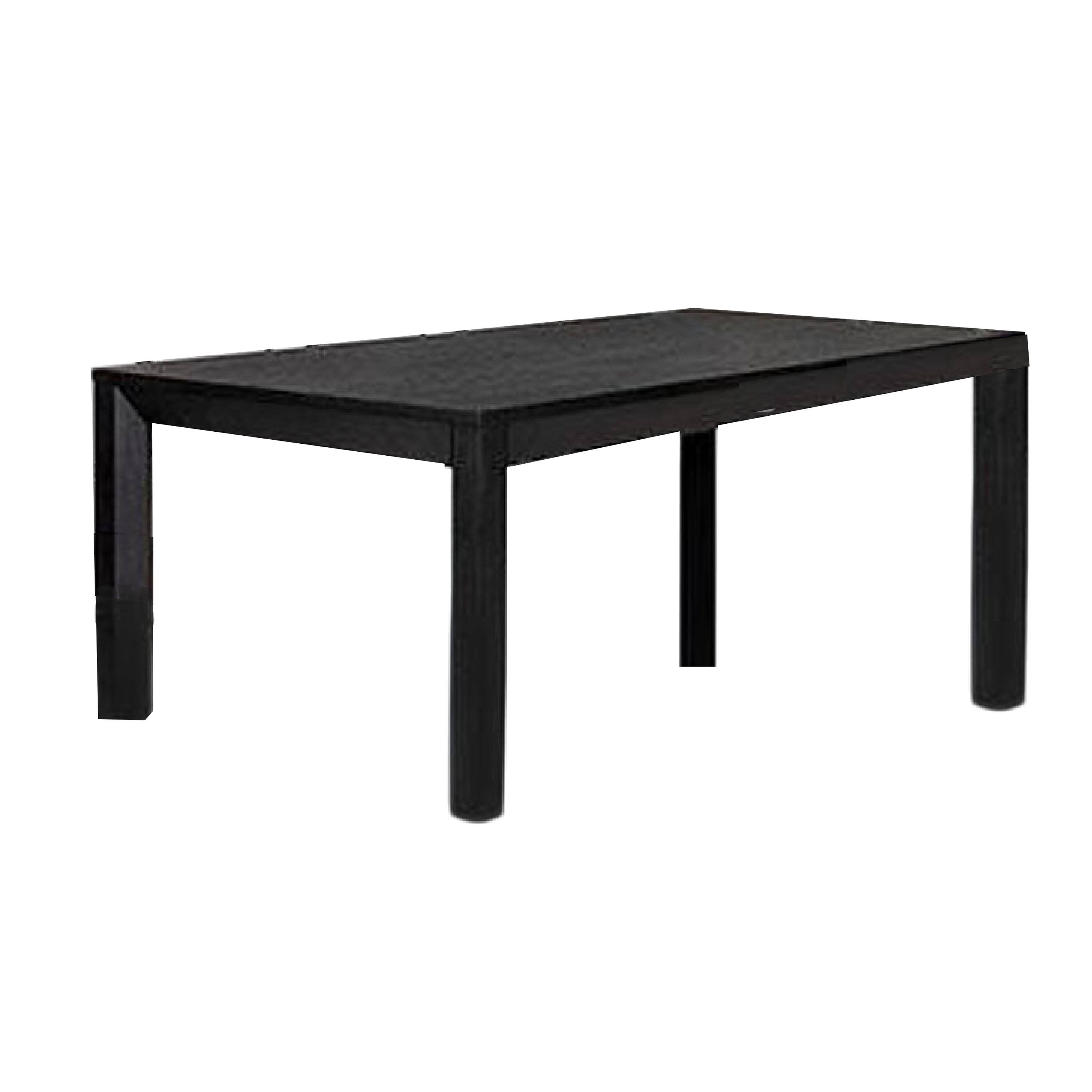 Front. Manhattan Lane - Kizie Dining Table, 94-118 Inch Extendable, Weathered Black Rubberwood - Black.
