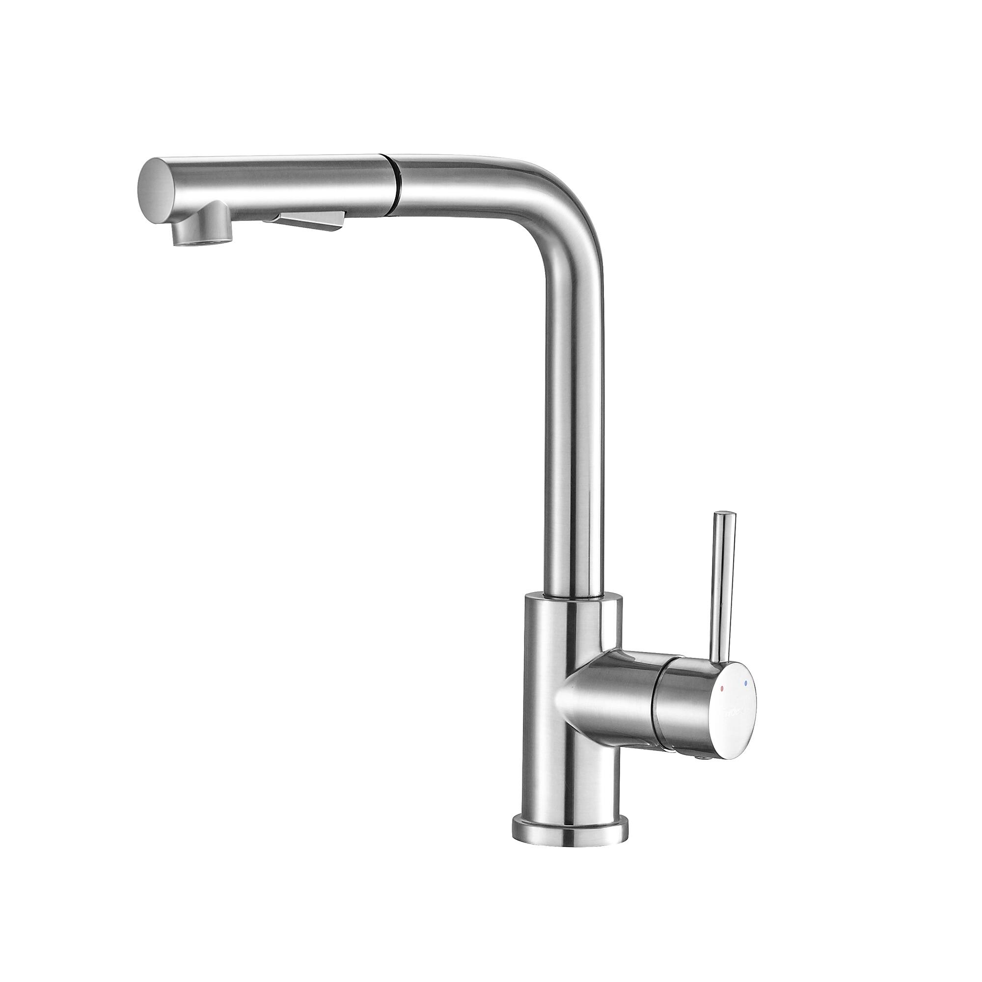 Alt View 4. Siljoy - Brushed Nickel Kitchen Faucets with Pull Down Sprayer, Single Handle Kitchen Sink Faucet with Pull Out Sprayer - Brushed Nickel.