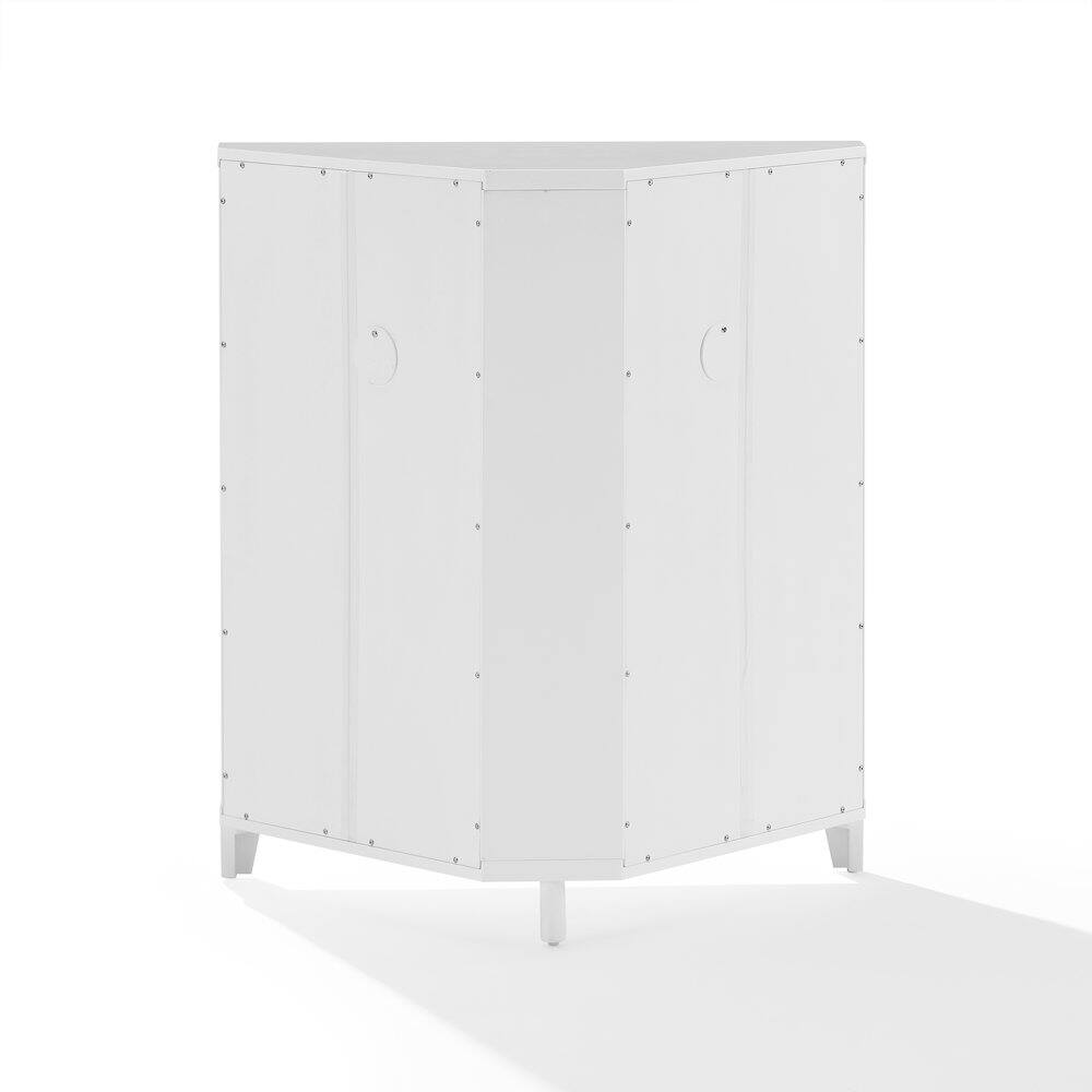 Angle. Crosley Furniture - Roarke Stackable Corner Kitchen Storage Pantry - White.