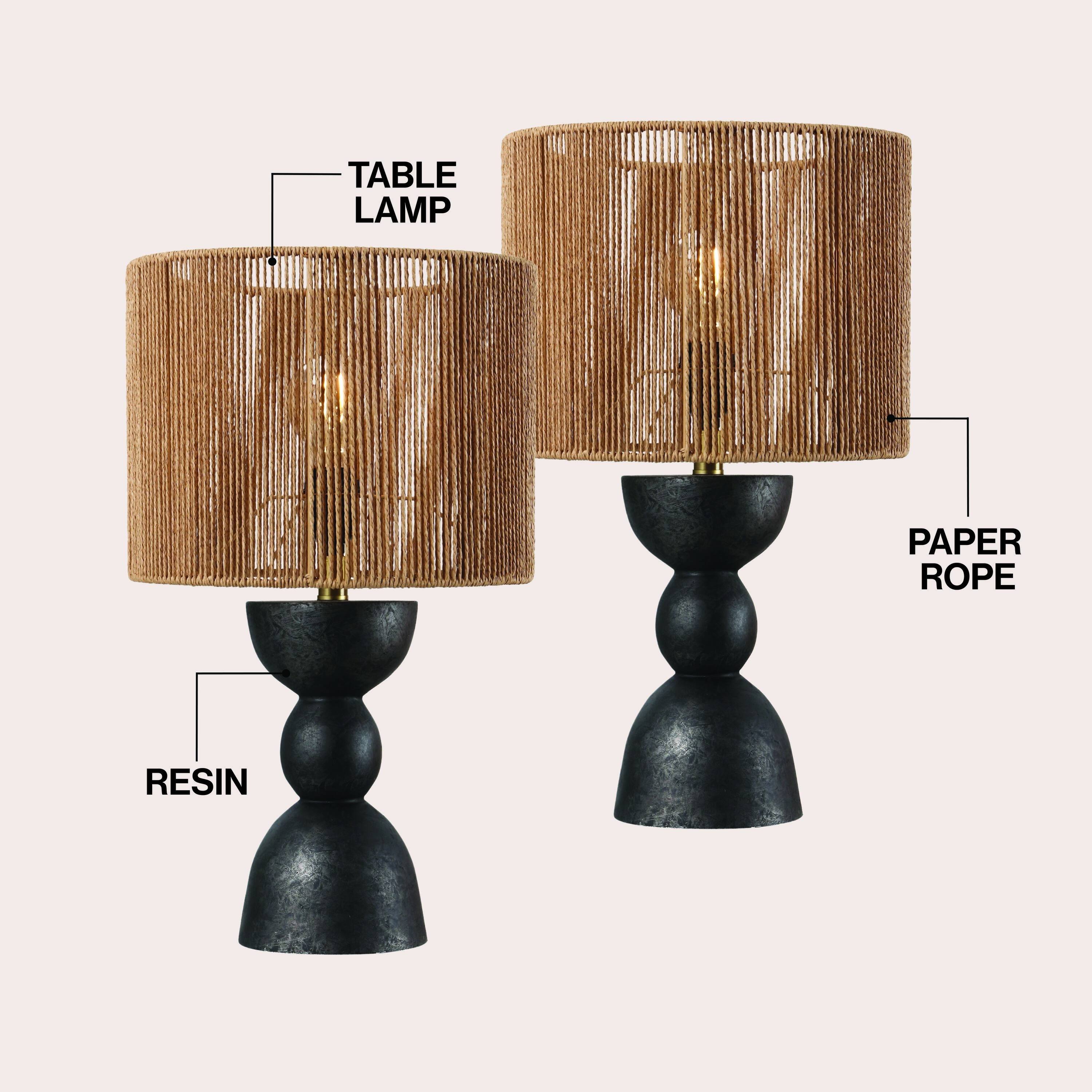 TABLE LAMP  
PAPER ROPE  
RESIN