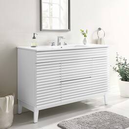 Modway - Render 48" Bathroom Vanity with White Basin Included - White White
