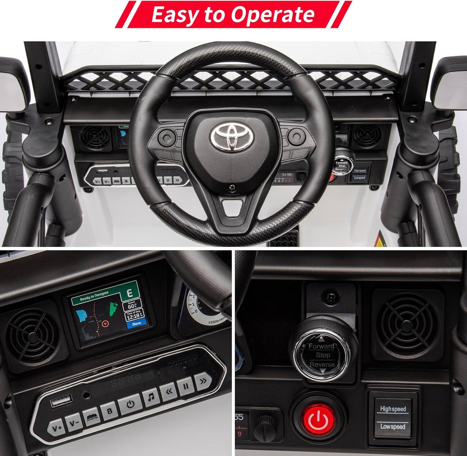 Easy to Operate

- Forward
- Stop
- Reverse
- High speed
- Low speed