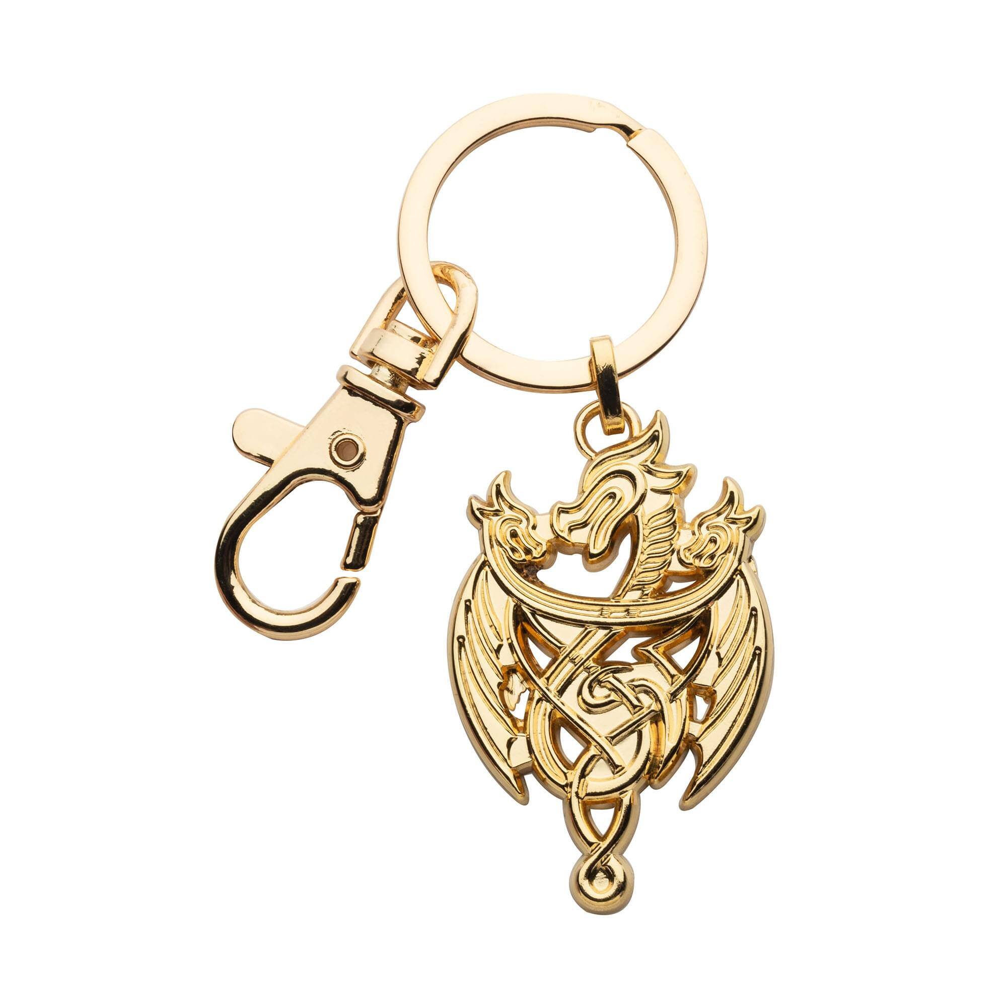 Front. Game of Thrones - Game of Thrones House of the Dragon Gold Dragon 3D Keychain - Gold.