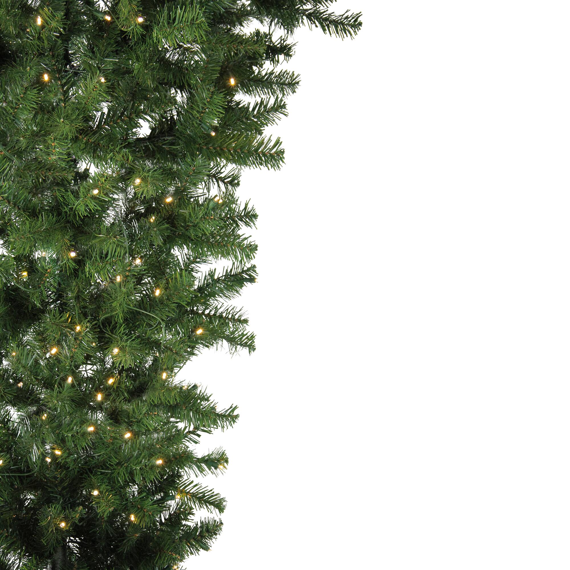 Alt View 1. Northlight - Pre-Lit Spruce Artificial Upside Down Christmas Tree - 6.5' - Warm White LED Lights - Green.