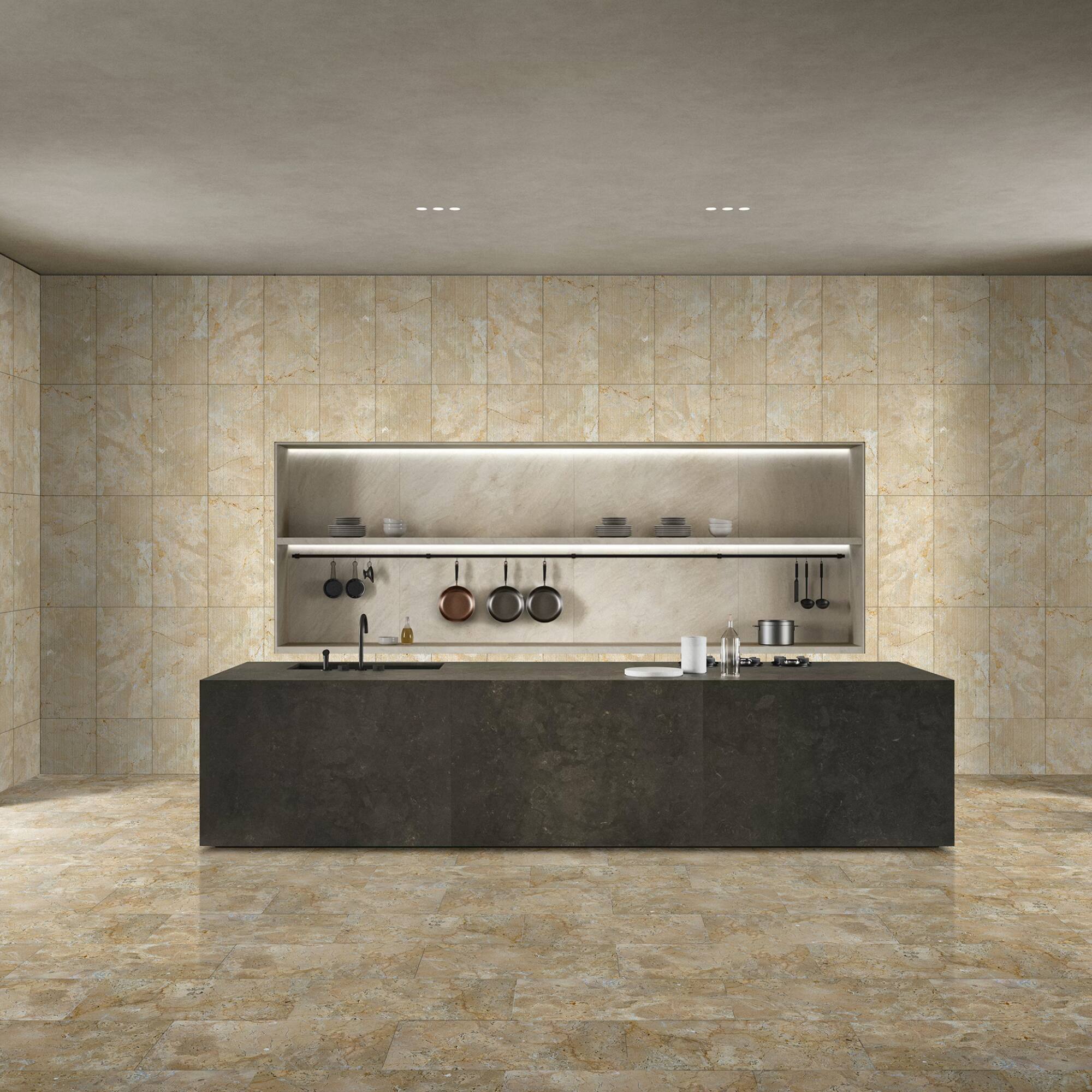 Alt View 4. GOODSILO - Premium Gold Beige Textured Natural Marble Tiles for Elegant Wall Decorations - Beige+Gold.