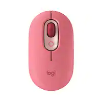 Logitech - POP Mouse Wireless Bluetooth Optical Ambidextrous Mouse with Customizable Emojis - Wireless - Heartbreaker Rose - Front_Zoom